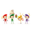 zwarte piet kids with antivirus masks vector image vector image