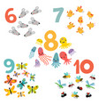 12345 figures and animals for children vector image