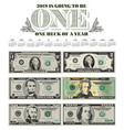 catchy 2019 calendar with six bills vector image vector image