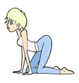 comic cartoon sexy woman on all fours vector image