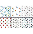 insects seamless patterns collection vector image