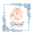 lord ganesha design for ganesh chaturthi greeting vector image vector image