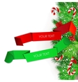 origami paper banners christmas design vector image
