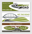 road travel company or agency banners set vector image