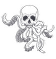 a human skull with tentacles vector image