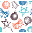 christmas decoration elements backdrop in color vector image