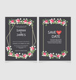 wedding invitation card template floral invite vector image