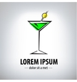 cocktail party glass design logo vector image