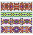 collection of seamless ornamental floral stripes vector image