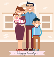 happy family with newborn baby vector image