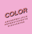 stylish trendy logotype retro bar 3d colorful font vector image