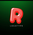 3d playful letter r kids and joy style symbol vector image vector image