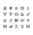 school line icons geometry geography physics vector image vector image