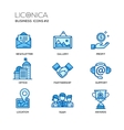 set of modern office line flat design icons vector image