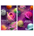 space exploration cartoon galaxy planets stars vector image
