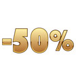 banner golden shiny bright 50 percent price vector image