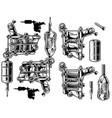 graphic black and white tattoo machine set vol 1 vector image