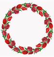 watercolor drawing of wreath from red tulips vector image