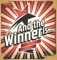 winner retro tin sign design concept vector image vector image