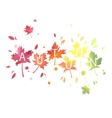 autumn lettering with motley leaves watercolor vector image