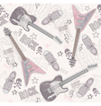 cute grunge abstract seamless guitar pattern vector image vector image