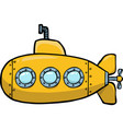 doodle yellow submarine vector image vector image