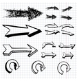 hand drawn arrows icons set vector image