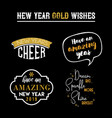 happy new year 2019 typographic emblems set vector image