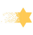 six pointed star dissolved pixel icon vector image