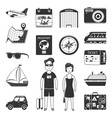 travel black icons set vector image vector image