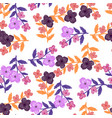 doodle stylized flowers seamless pattern vector image
