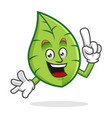 smart leaf mascot leaves character cartoon vector image