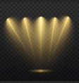 yellow spotlight shines on stage vector image