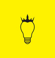 bulb lamp line with crown logo design graphic vector image