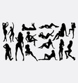 people sexy female activity silhouette vector image