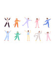 young adult pajama party characters cartoon vector image vector image