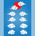 chinese cloud set isolated vector image