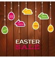 easter sale poster with hanging price stickers vector image vector image