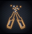 beer bottle neon sign splash design vector image vector image