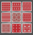 set of seamless knitted patterns vector image