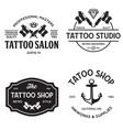 tattoo studio logo templates on white vector image vector image