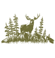 woodcut moose design vector image vector image