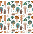 woodland seamless pattern cartoon forest vector image vector image