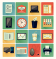 flat icons office 01 vector image vector image