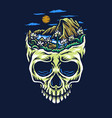 mountain headed skull vector image