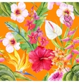 watercolor tropical floral pattern vector image vector image