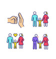 child custody color icons set vector image vector image