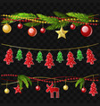 christmas garlands - set of modern vector image