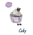 cupcake with chocolate vector image