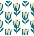 cute tulip flower seamless pattern wildflower vector image vector image